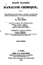Cover of: Traité pratique d'analyse chimique by Heinrich Rose