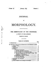 Cover of: The embryology of the Unionidae