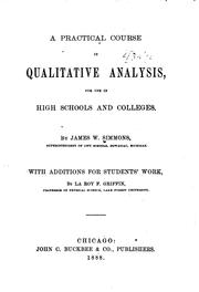 Cover of: A practical course in qualitative analysis by Simmons, James W., Simmons, James W.