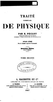 Cover of: Traité élémentaire de physique by Eugène Péclet