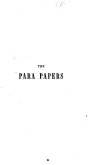 Cover of: The para papers on France, Egypt and Ethiopia