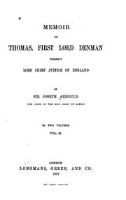 Cover of: Memoir of Thomas, first Lord Denman: formerly Lord Chief Justice of England