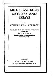 Cover of: The complete works of Count Tolstoy.