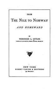 Cover of: From the Nile to Norway and homeward.