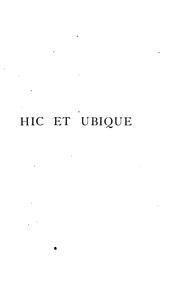 Cover of: Hic et ubique