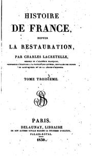 Cover of: Histoire de France depuis la restauration