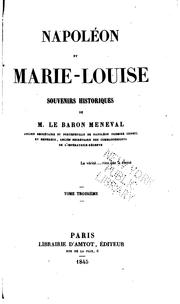 Cover of: Napoléon et Marie-Louise by Méneval, Claude-François baron de