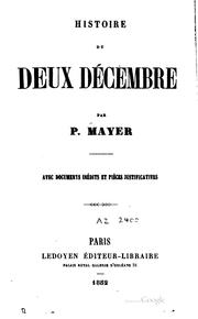Cover of: Histoire de deux décembre