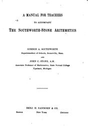 Cover of: A manual for teachers, to accompany the Southworth-Stone arithmetics