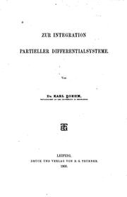 Cover of: Zur integration partieller differentialsysteme ...