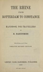 Cover of: The Rhine from Rotterdam to Constance. by Karl Baedeker (Firm)