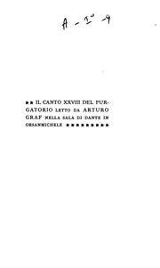 Cover of: Il canto XXVIII del Purgatorio
