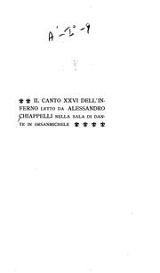 Cover of: Il canto XXVI dell' Inferno