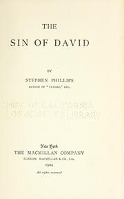 Cover of: The sin of David by Stephen Phillips