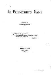 Cover of: In friendship