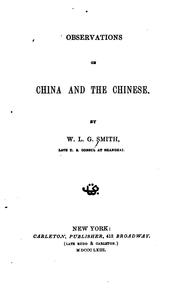 Cover of: Observations on China and the Chinese.