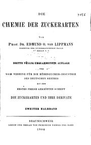 Cover of: Die chemie der zuckerarten