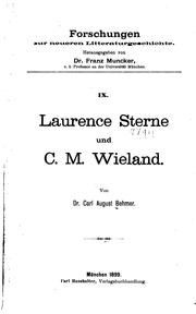 Cover of: Laurence Sterne und C. M. Wieland. by Carl August Behmer