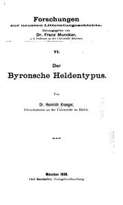 Der Byronsche Heldentypus .. by Heinrich Kraeger