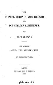 Cover of: Die doppelchronik von Reggio und die quellen Salimbene's.