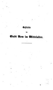 Cover of: Geschichte der stadt Rom im mittelalter.