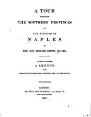 Cover of: A Tour through the southern provinces of the kingdom of Naples by Keppel Richard Craven