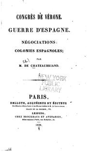 Cover of: Congrès de Vérone. by François-René de Chateaubriand