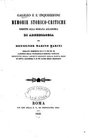 Cover of: Galileo e l'Inquisizione: memorie storico-critiche dirette alla Roman Accademia di Archeologia.