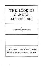 Cover of: book of garden furniture.