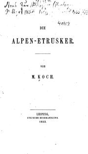 Cover of: Die Alpen-Etrusker.