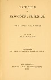 Cover of: Exchange of Major-General Charles Lee.: From a manuscript of Elias Boudinot.