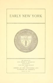 Cover of: Early New York: an address