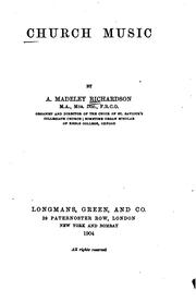 Cover of: Church music