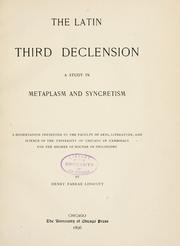 Cover of: The Latin third declension by Henry Farrar Linscott