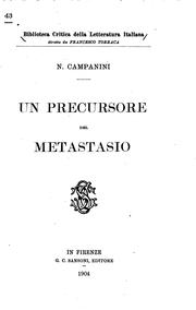 Cover of: Un precursore del Metastasio [Pietro Pariati]