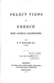 Cover of: Select views in Greece by Hugh William Williams