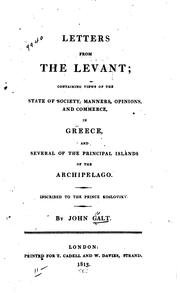 Cover of: Letters from the Levant by John Galt