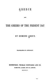 Cover of: Greece and the Greeks of the present day