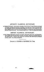 Cover of A smaller classical dictionary of biography, mythology, and geography