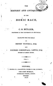 Cover of: The history and antiquities of the Doric race by Karl Otfried Müller