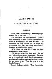 Cover of: Cadet days: a story of West Point