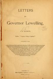 Cover of: Letters to Governor Lewelling