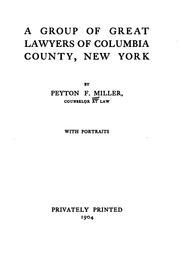 Cover of: A group of great lawyers of Columbia County, New York