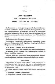 Cover of: [Documents diplomatiques]: Convention commerciale signée à Saint-Pétersbourg, le 17 juin 1893, entre la France et la Russie ...