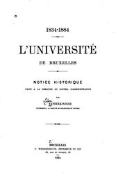 Cover of: L' Université de Bruxelles. by Université libre de Bruxelles.