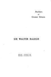 Cover of: Sir Walter Ralegh, the British dominion of the West