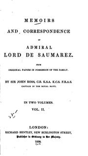 Cover of: Memoirs and correspondence of Admiral Lord De Saumarez. by Sir John Ross