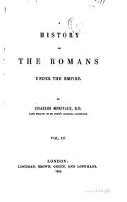 Cover of: History of the Romans under the empire | Charles Merivale