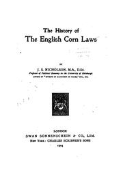 Cover of: The history of the English corn laws