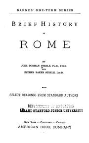 Cover of: Brief history of Rome by Joel Dorman Steele